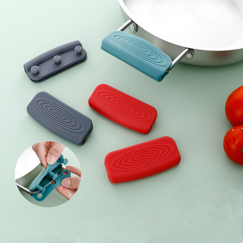 Home Cooking Cookbook - 1組の断熱シリコン製鍋ハンドルカバー、耐熱性滑り止めグリップ、蒸し器、キャセロール、フライパン、家庭用キッチンの日常使用に最適