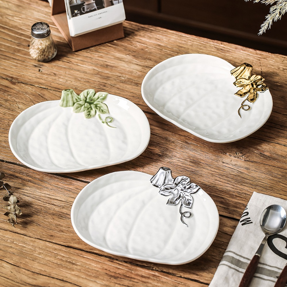 3Dエンボス加工のカボチャ型セラミック食器セット、カボチャの - Home Cooking Recipes のレビューと価格