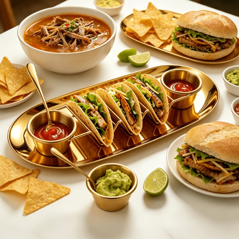 タコス用具セット1組。ステンレス製のタコスホルダー、ドレッシ - Home Cooking Recipes のレビューと価格