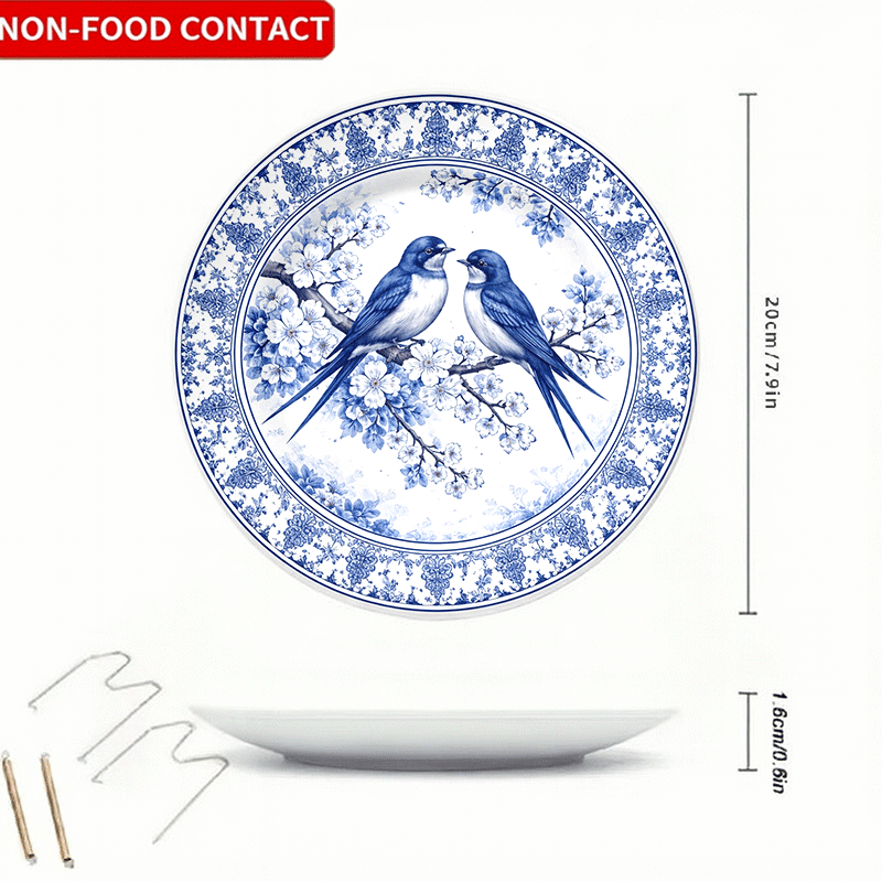 青と白の虹色の中国風花柄（ジャスミン）装飾プレート - ホー - Home Cooking Recipes のレビューと価格